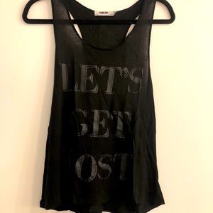 Awesome Chrldr black racerback tank size S